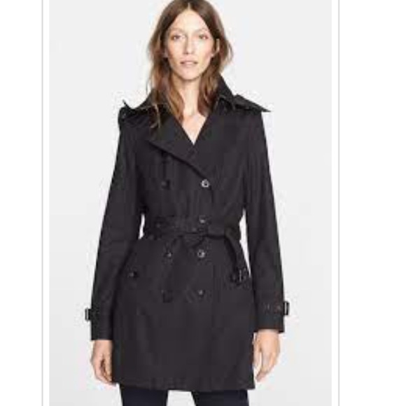 Michael Kors Jackets & Blazers - Michael Kors black belted trench coat with hood